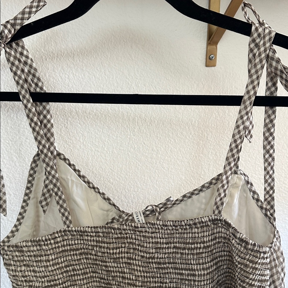 American Eagle Plaid Tie Front Tank Top - Picture 5 of 9